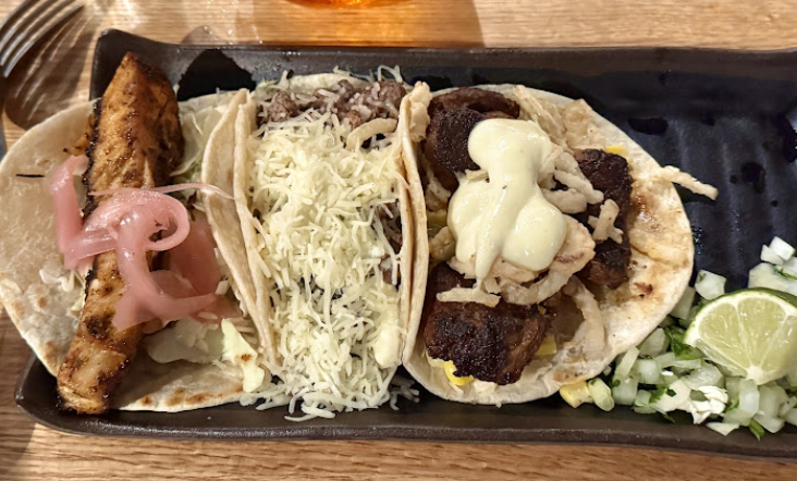 Malo signature dishes Chicken EnchiladaThe TrioBeef Barbacoa Mini Quesadillas